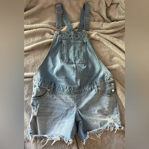 Maternity Distressed Jean Overall
